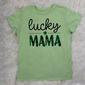 Women’s Green “Lucky Mama” St. Patrick’s Day Tshirt